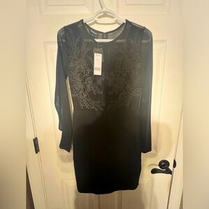 Bebe black mesh dress size extra small